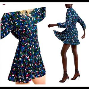 ZARA FLORAL MINI DRESS S